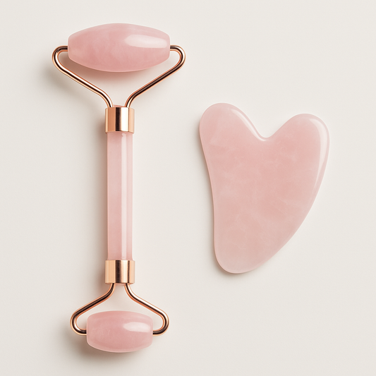 Massageador Facial de Quartzo Rosa